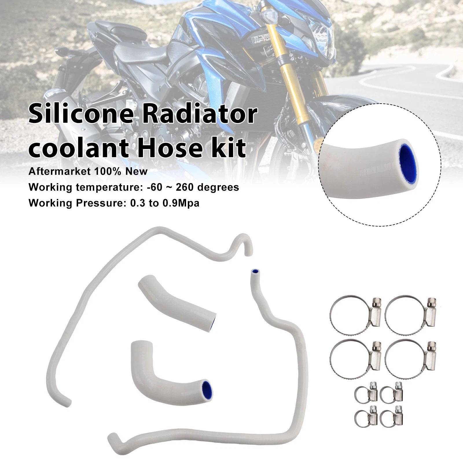 Silicone Radiator Coolant Hose Kit for Rocket 3 (2019–2024) - White