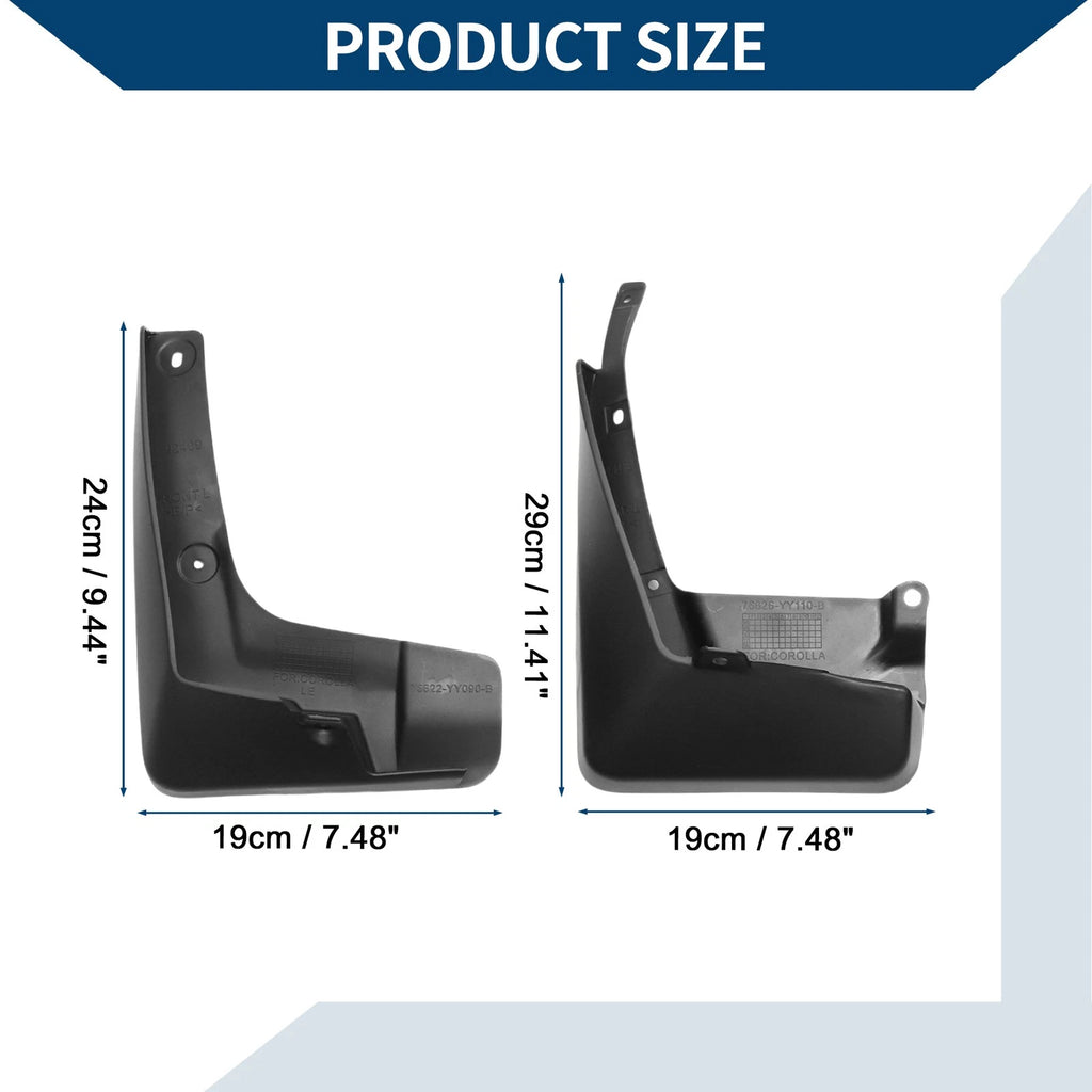 Set of 4 Mud Flaps Splash Guards for Toyota Corolla LE (2014–2018)