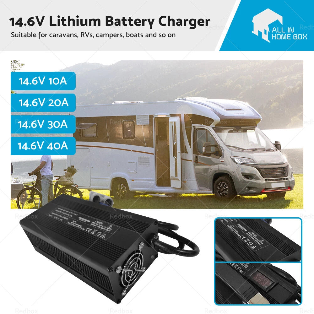 Lithium Battery Charger 14.6V 10A 20A 30A 40A for LiFePO4 OZ
