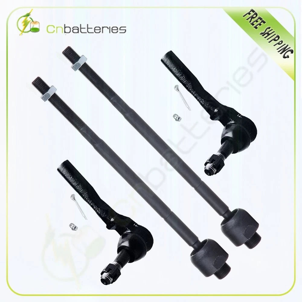Set of 4 Tie Rod Ends for Chevrolet Express GMC Savana (2003–2014) EV80191