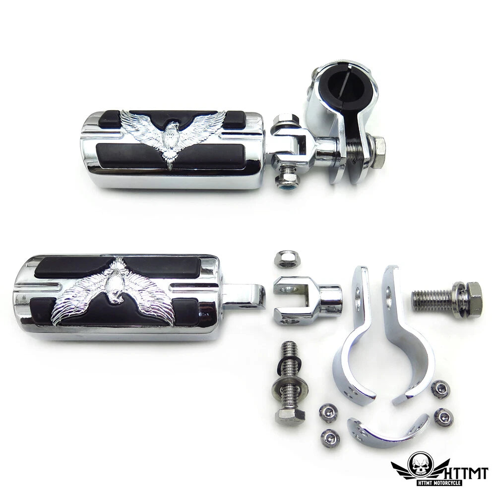 Foot Peg Clamps for Honda GoldWing GL1800 1500 (1" 1-1/4", Chrome)