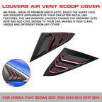 Side Air Vent Window Louver Glossy Black for Honda Civic (2016-2021)
