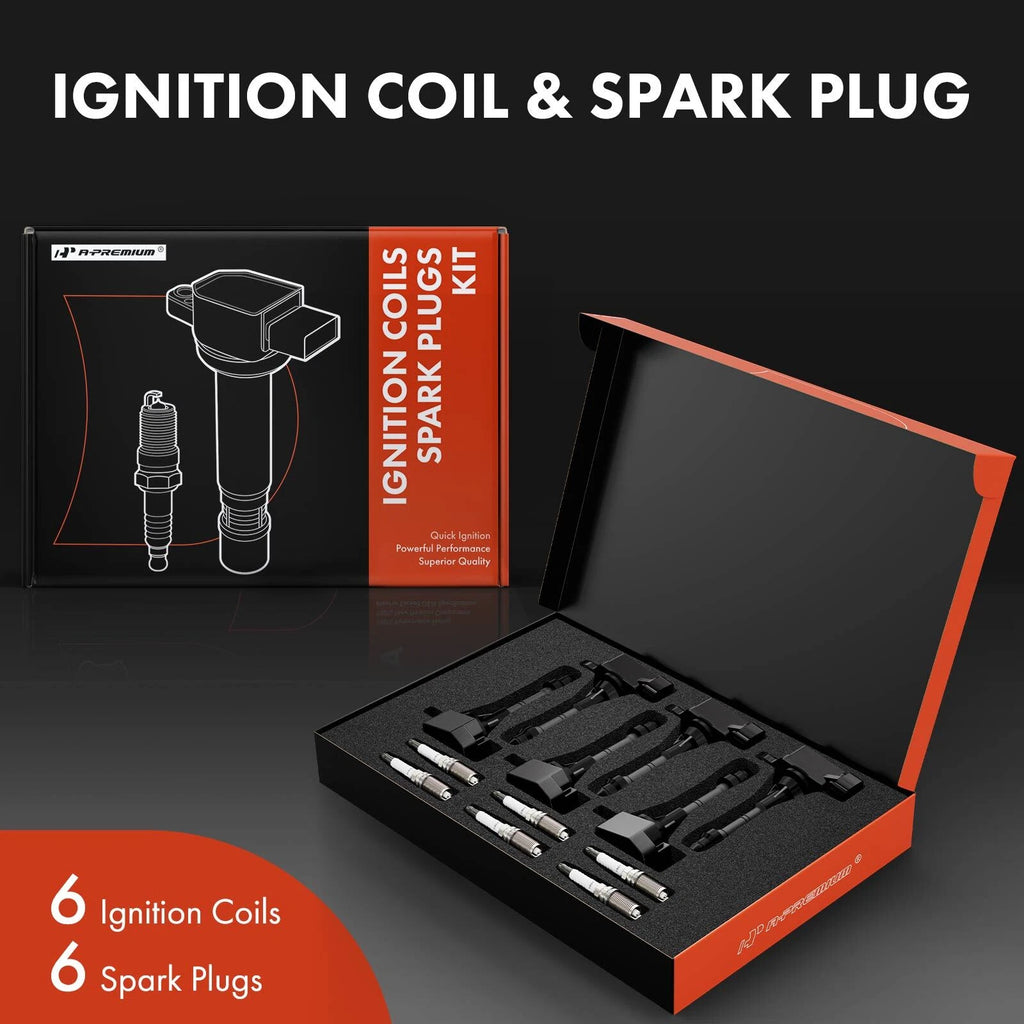 Set of 6 Ignition Coils & Spark Plugs for Nissan Altima Frontier