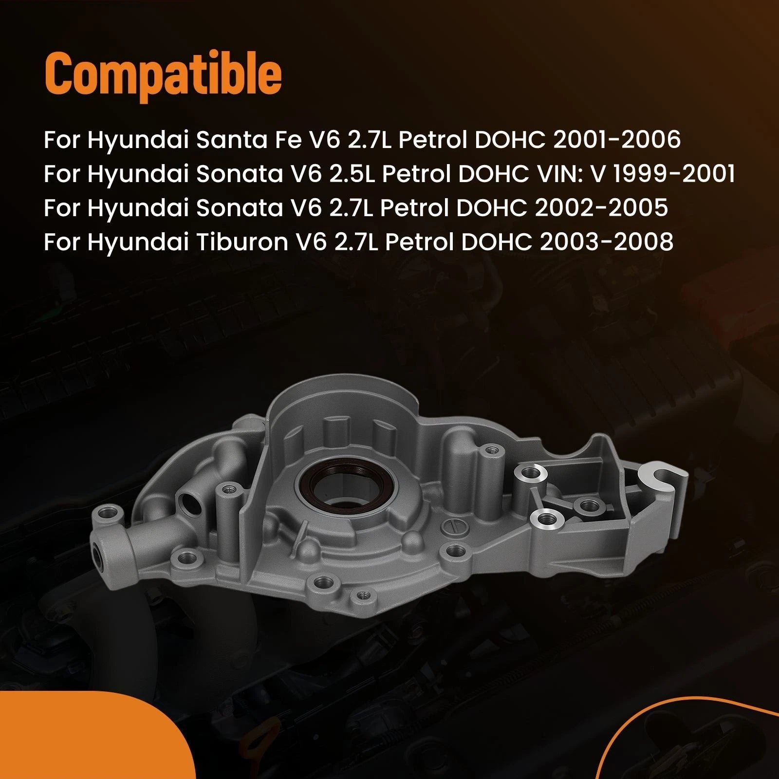 Aluminum Oil Pump for Hyundai Santa Fe/Tucson 2.7L (2001–2009) 21310-37100