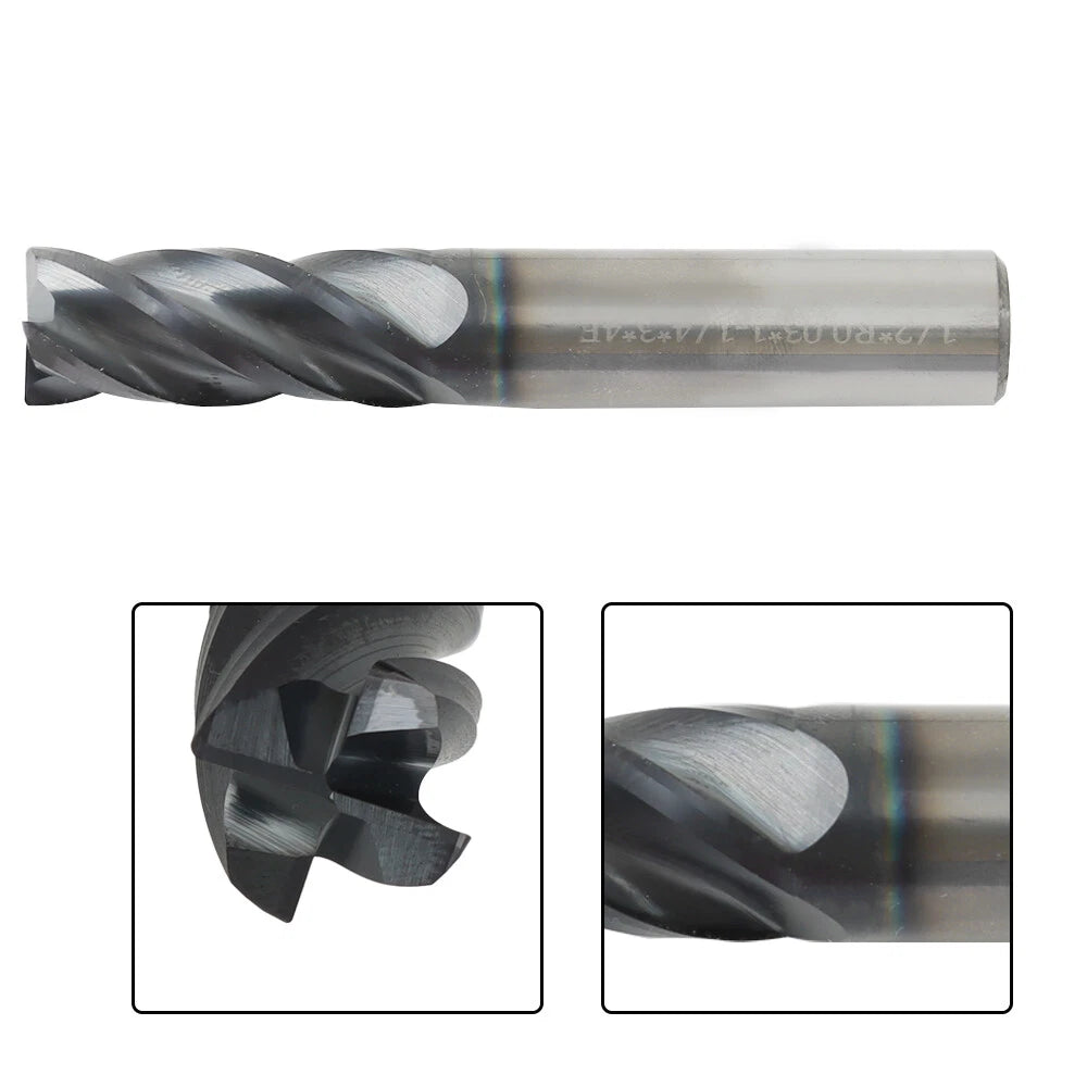 1/2" 4 Flute Carbide End Mill for Precision Machining