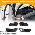 Interior Door Handle Bowl Cover Trim for Mazda CX60 (2022–2024) Carbon Fiber Black