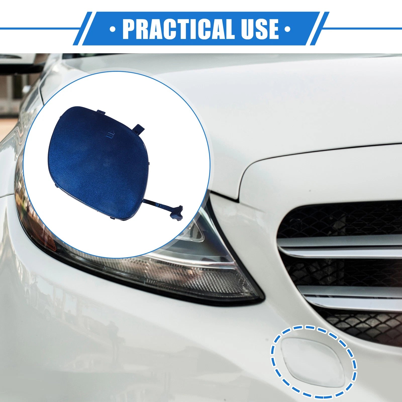Tow Hook Eye Hole Cap for Mercedes-Benz C300 (2015–2018) Blue