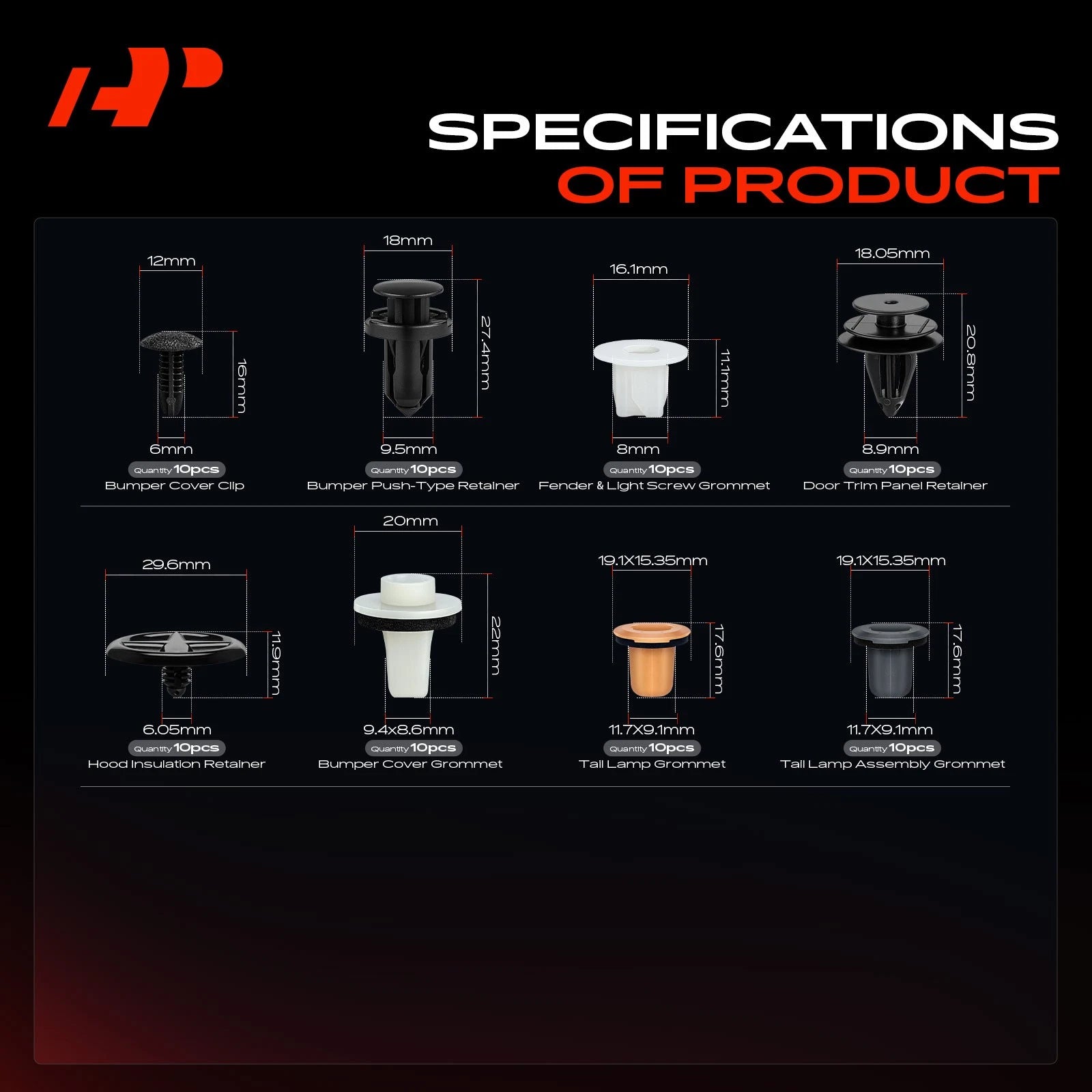 200Pcs Grommet Retainer Clips for Nissan Pathfinder
