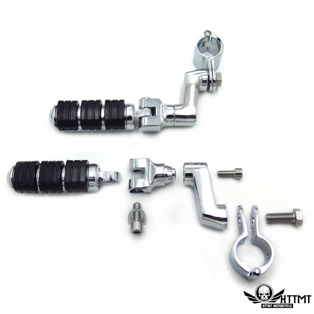Foot Peg Clamps for HD Sportster 883 XL (2004–2023) & Kawasaki Vulcan VN400 (2006–2023) Chrome