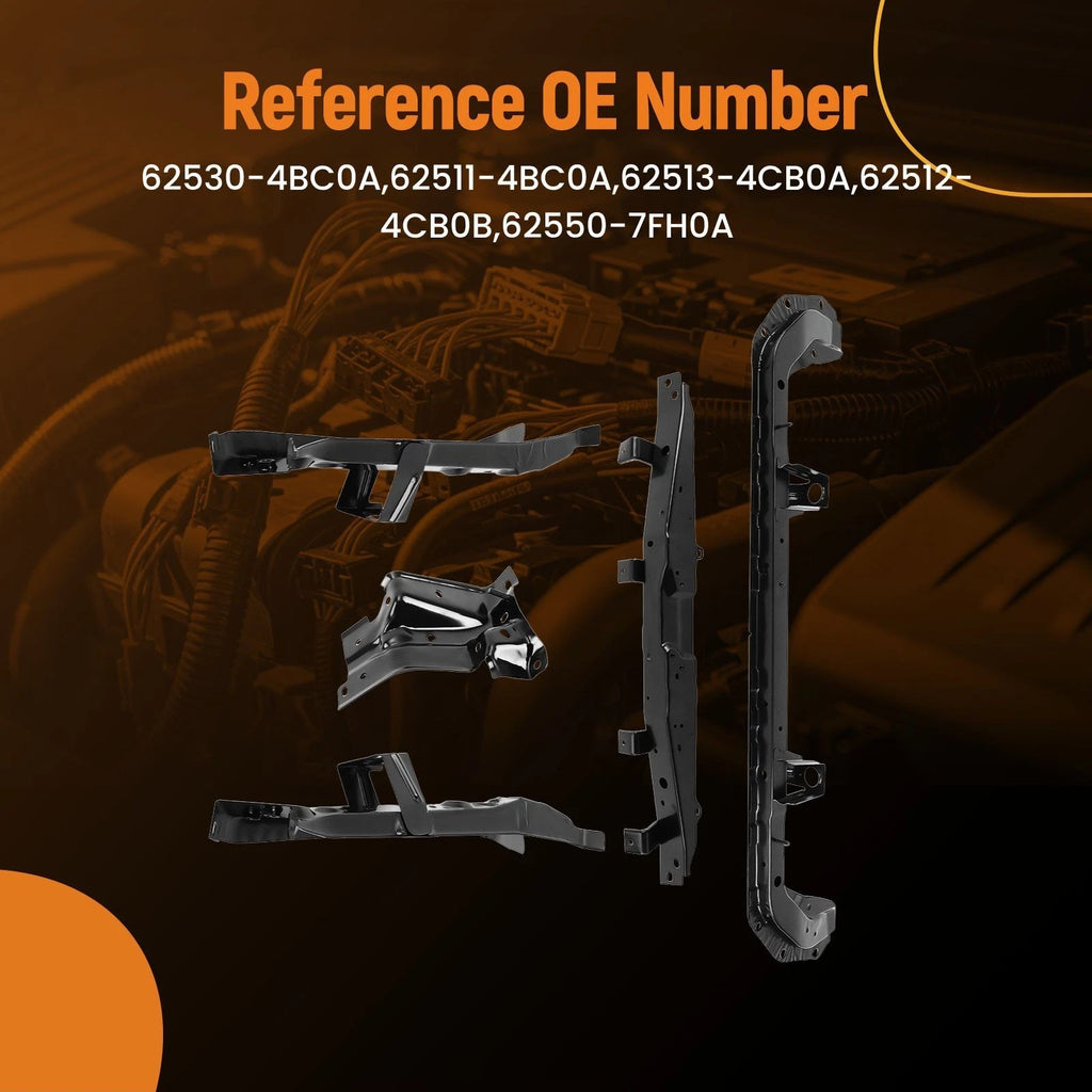 Set of 5 Radiator Core Support Brackets for Nissan Rogue (2014–2020) 625115HA0A