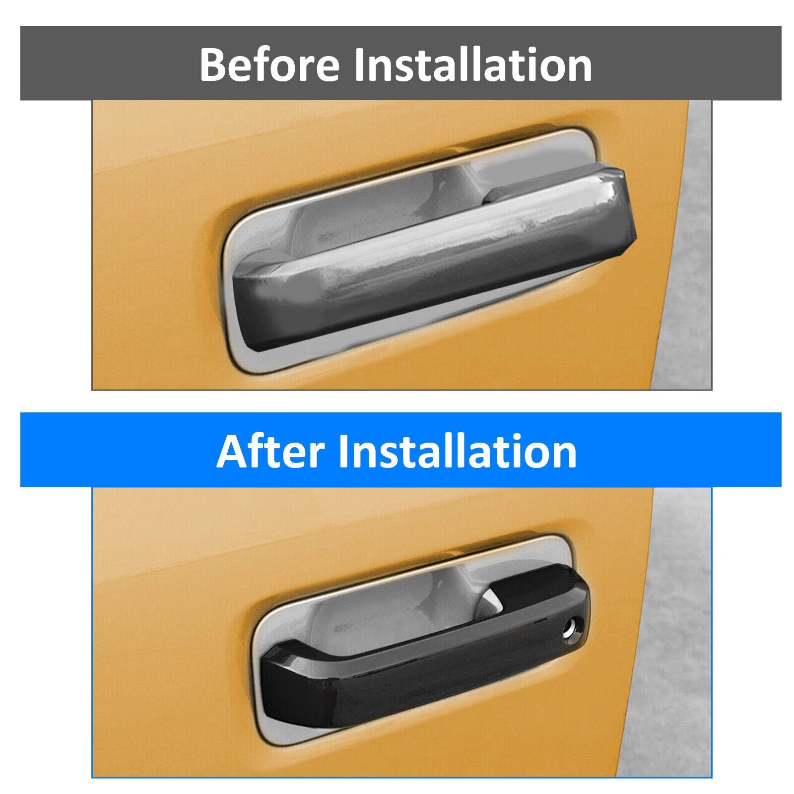 Gloss Black Top Half Mirror & Door Handle Covers for Ford F150 (2015–2020)
