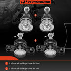 Set of 4 Front Lower & Upper Ball Joints for Hyundai Sonata (2006–2010)