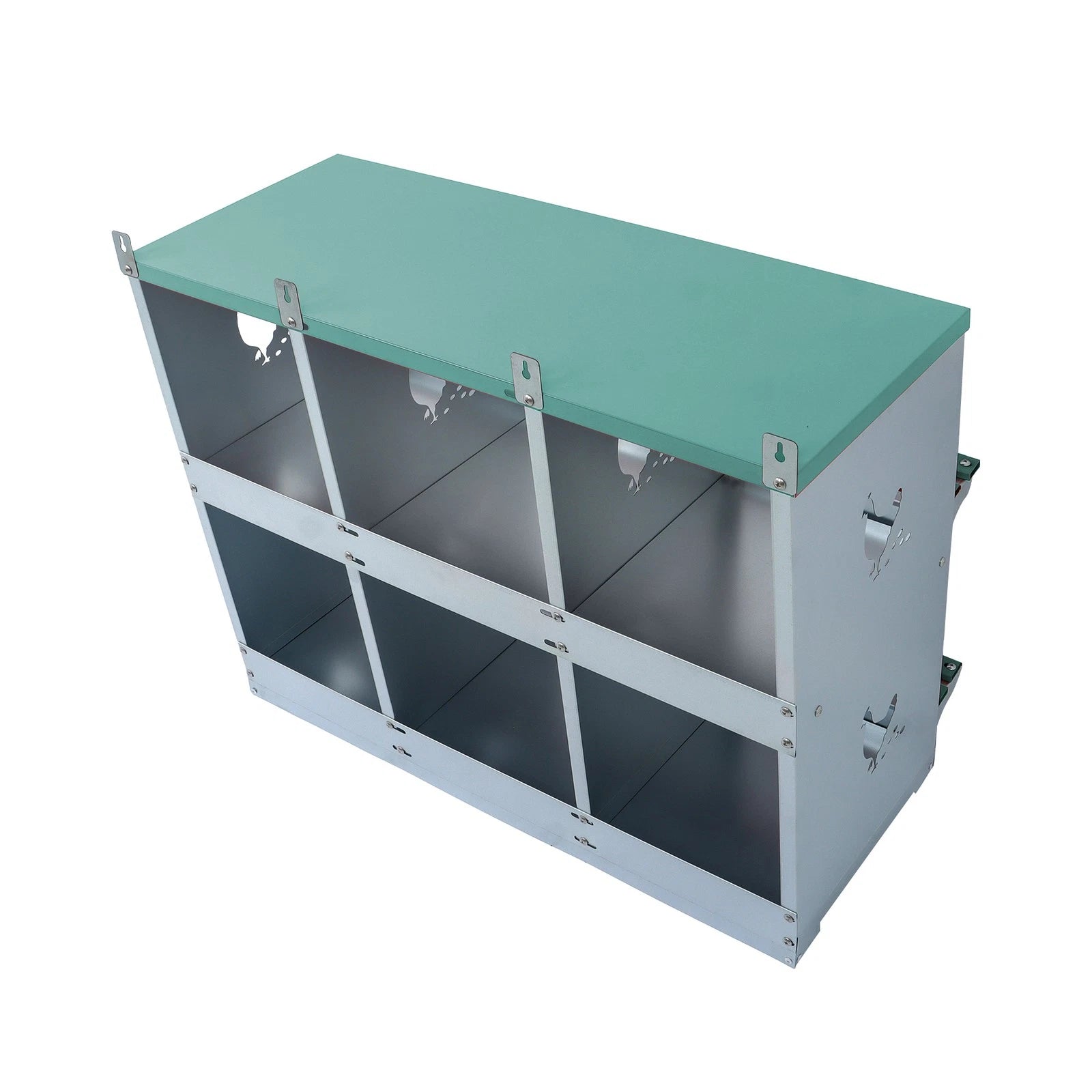 6 Compartment Metal Poultry Nest Box for Hens (Wall Mount)