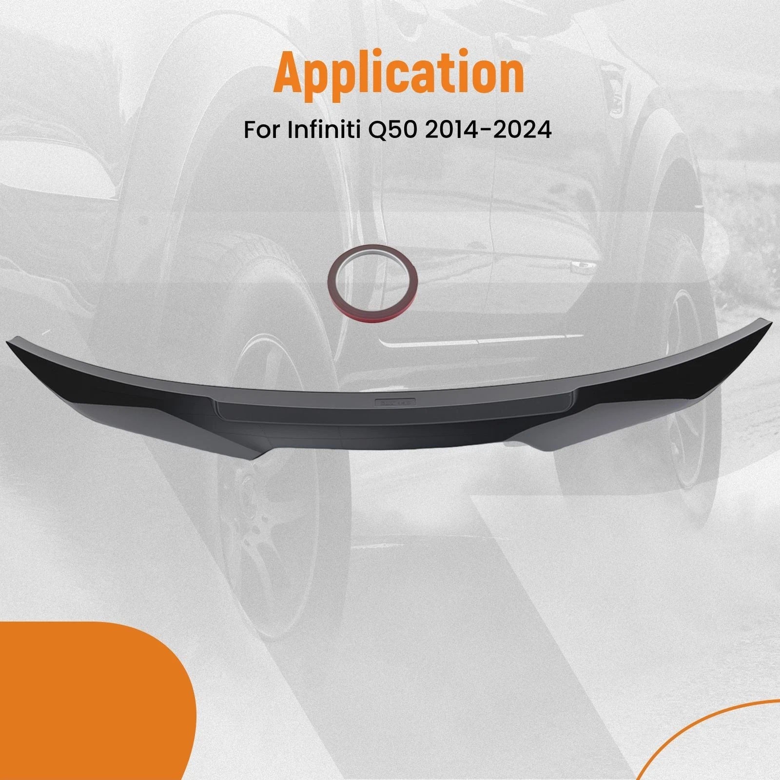 Rear Trunk Spoiler Wing Lip for Infiniti Q50 (2014–2024) ABS Painted