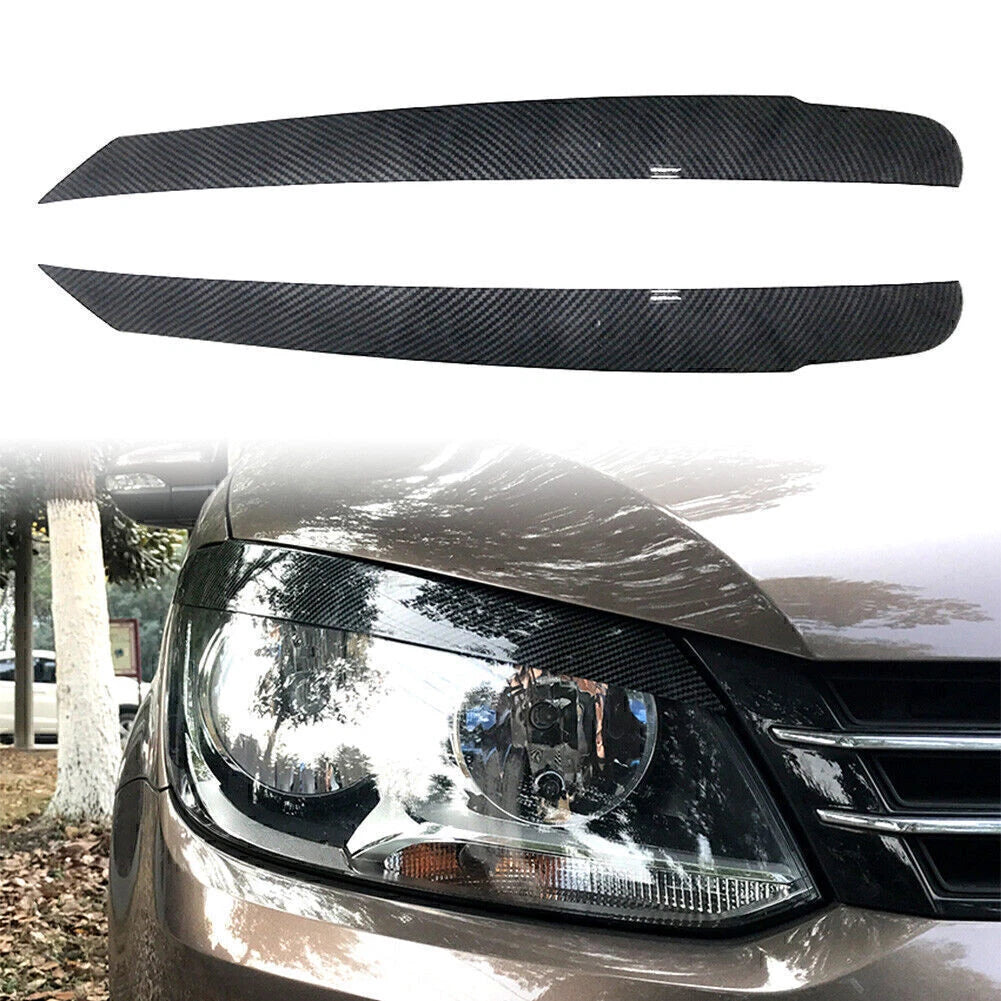 Glossy Black Headlight Eyelid Trim for Volkswagen Touran (2011–2015)