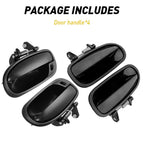 Outside Door Handle for Honda Civic (1996–2000) Right Rear Smooth Black