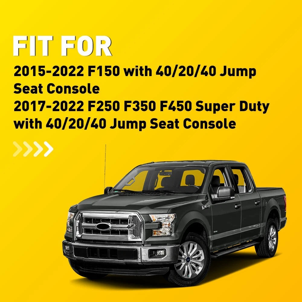 Microfiber Leather Jump Seat Console Armrest Cover for Ford F150 (2015–2022)