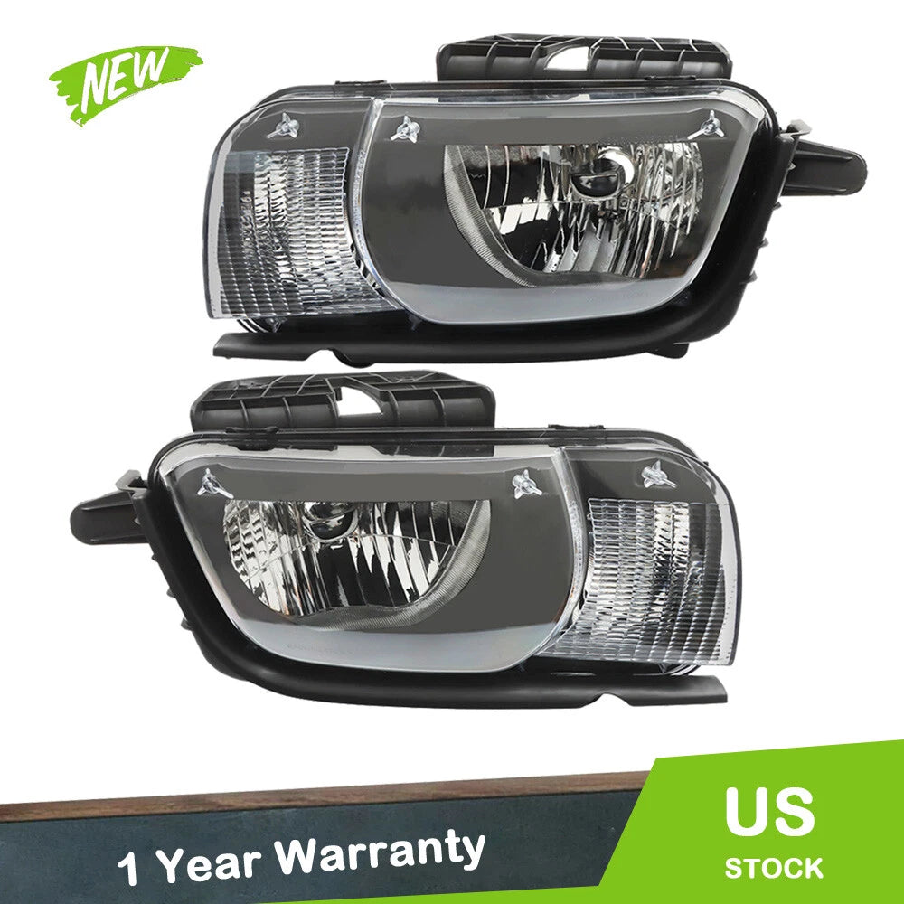 Set of 2 Halogen Headlight Assemblies for Chevy Camaro (2010–2013)