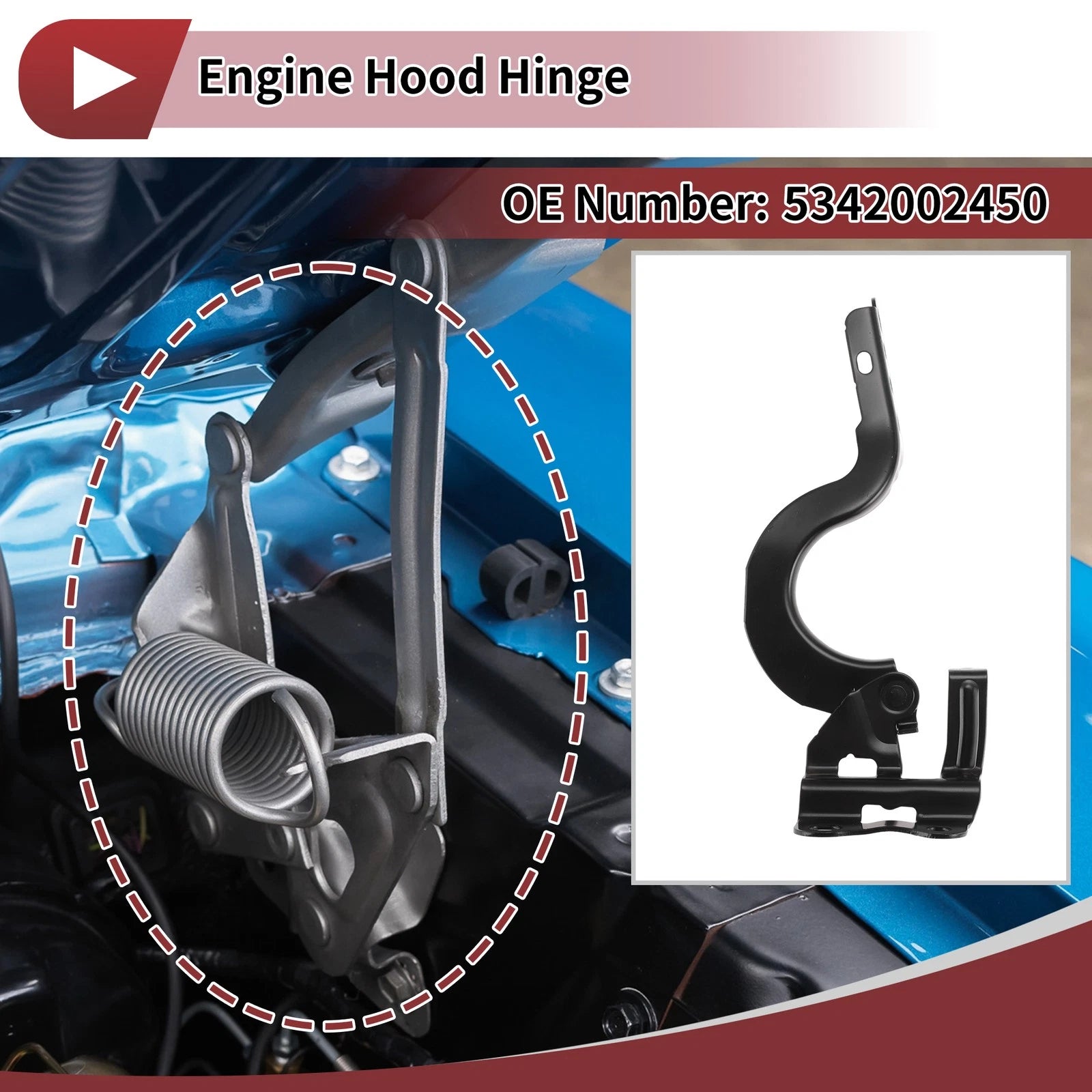 Hood Hinge for Toyota Corolla (2014) Left Side 1 pcs