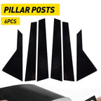 Set of 6 Black Pillar Posts Window Trim Cover for Genesis G80 (2015–2022)