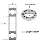 Deep Groove Ball Bearing 35x62x9mm for Scooter Skateboard (P0)