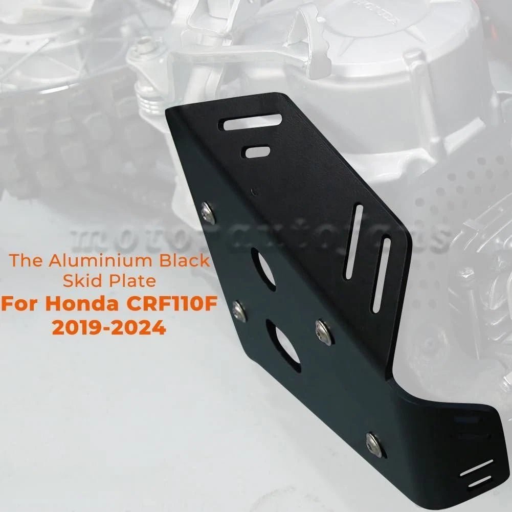 Skid Plate Bash Guard for Honda CRF110F (2019–2024) W/ Hardware, Aluminum
