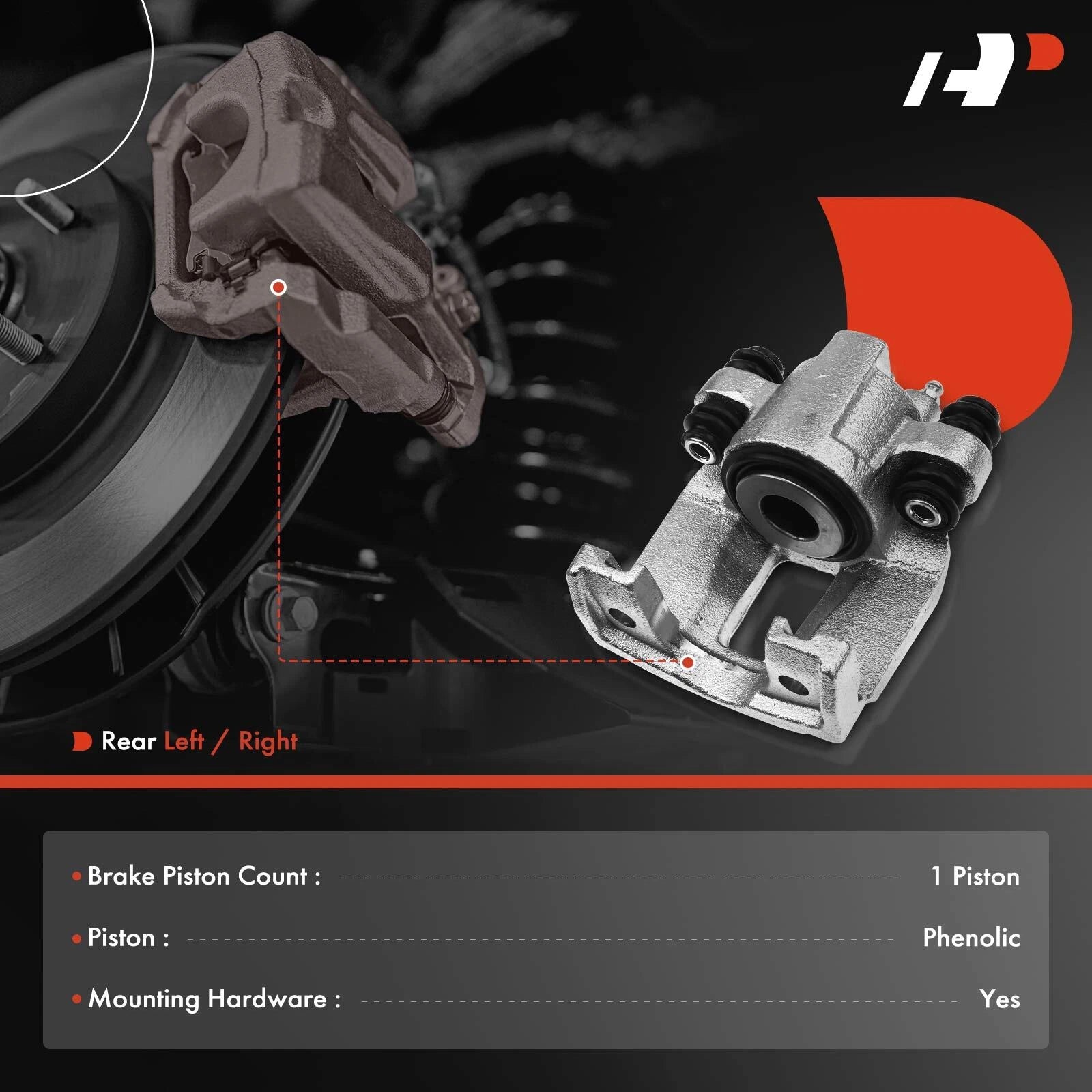 Rear Side Brake Caliper with Piston for Ford Crown Victoria (1996-2002)