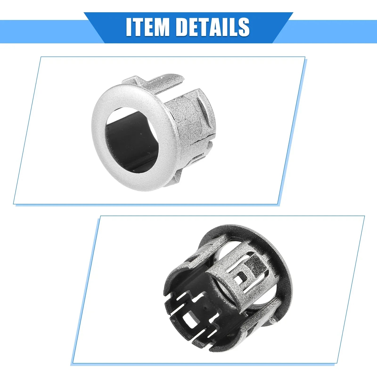 2 x Parking Sensor Retainer Holders for Lexus ES350 (2007) Durable Silver Tone