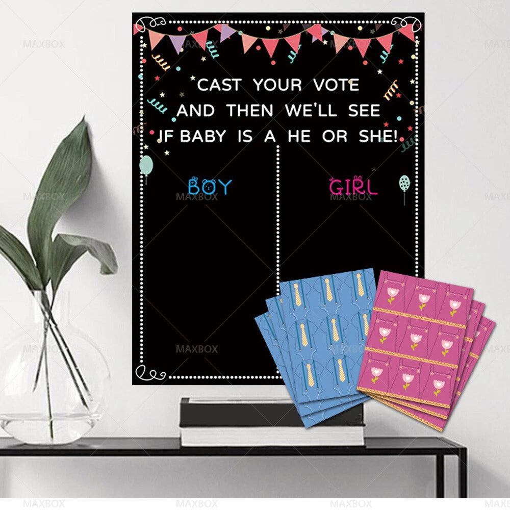 Voting Board Decoration for Gender Reveal Baby Shower Party