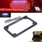 Black Motorcycle License Plate Frame Holder with LED Lights for Motorcycles