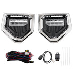 Pair Fog Lights for GMC Sierra 1500 Denali (2019–2022) W/ Bezels LH+RH