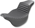 SADDLEMEN Step-Up Seat for FL (2008–2024) - Front Tuck-n-Roll - Black 808-07B-171