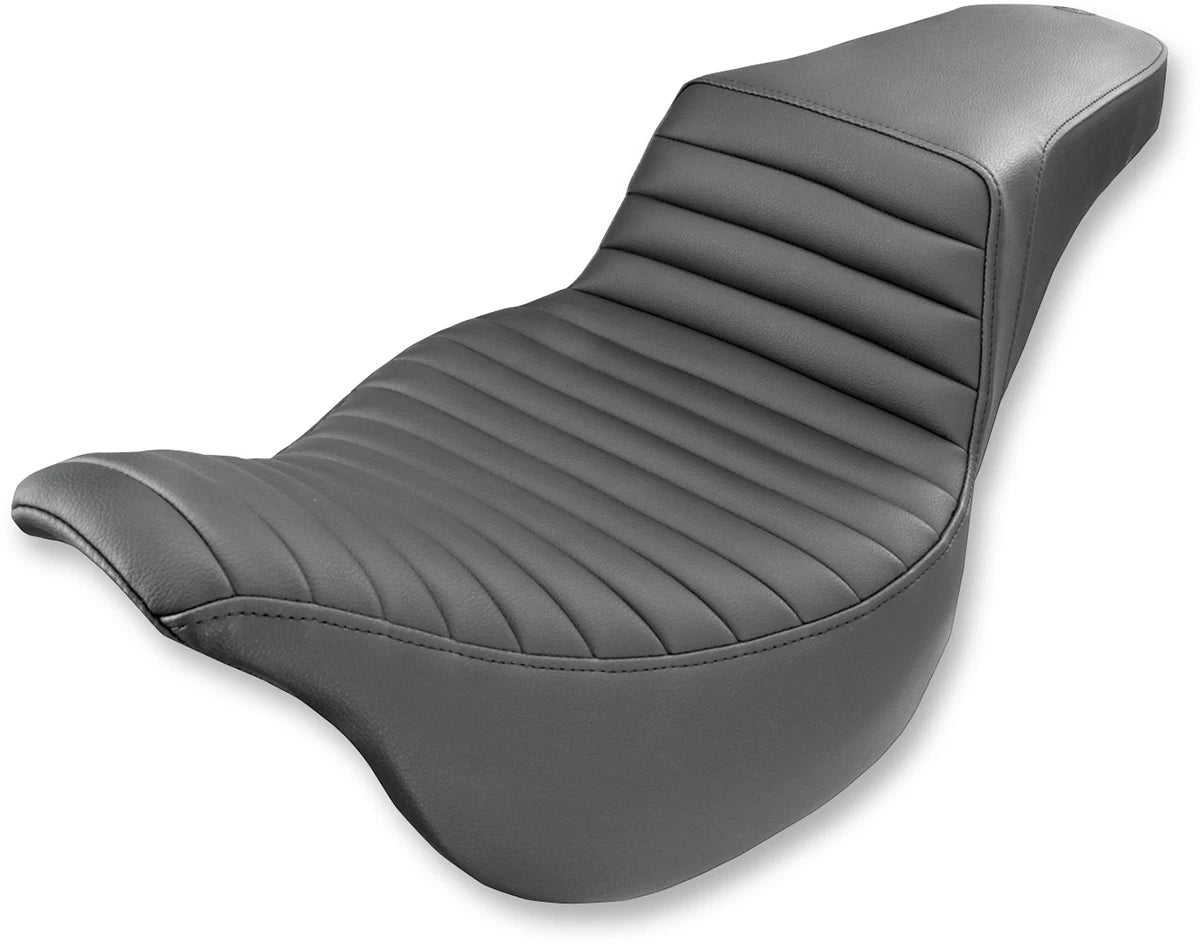 SADDLEMEN Step-Up Seat for FL (2008–2024) - Front Tuck-n-Roll - Black 808-07B-171