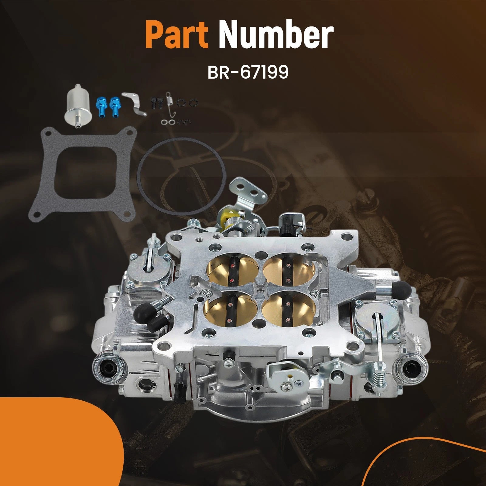 4-Barrel Carburetor for BR-67199 (650 CFM, Electric Choke)