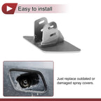 Bumper Headlight Washer Nozzle Cover Cap for BMW 328i Silver Tone