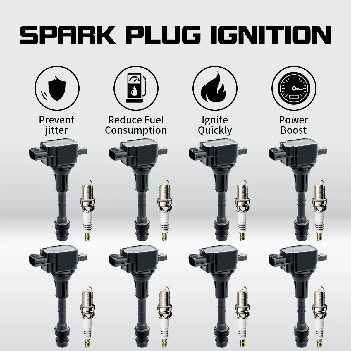 8X Ignition Coil & 8X Iridium Spark Plug Pack for Nissan Armada Titan (2004–2015)