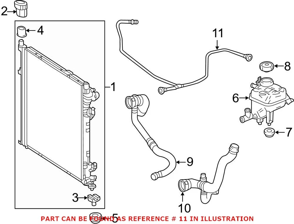 Genuine OEM Engine Coolant Overflow Hose for Mercedes (2012–2018) 1665001091