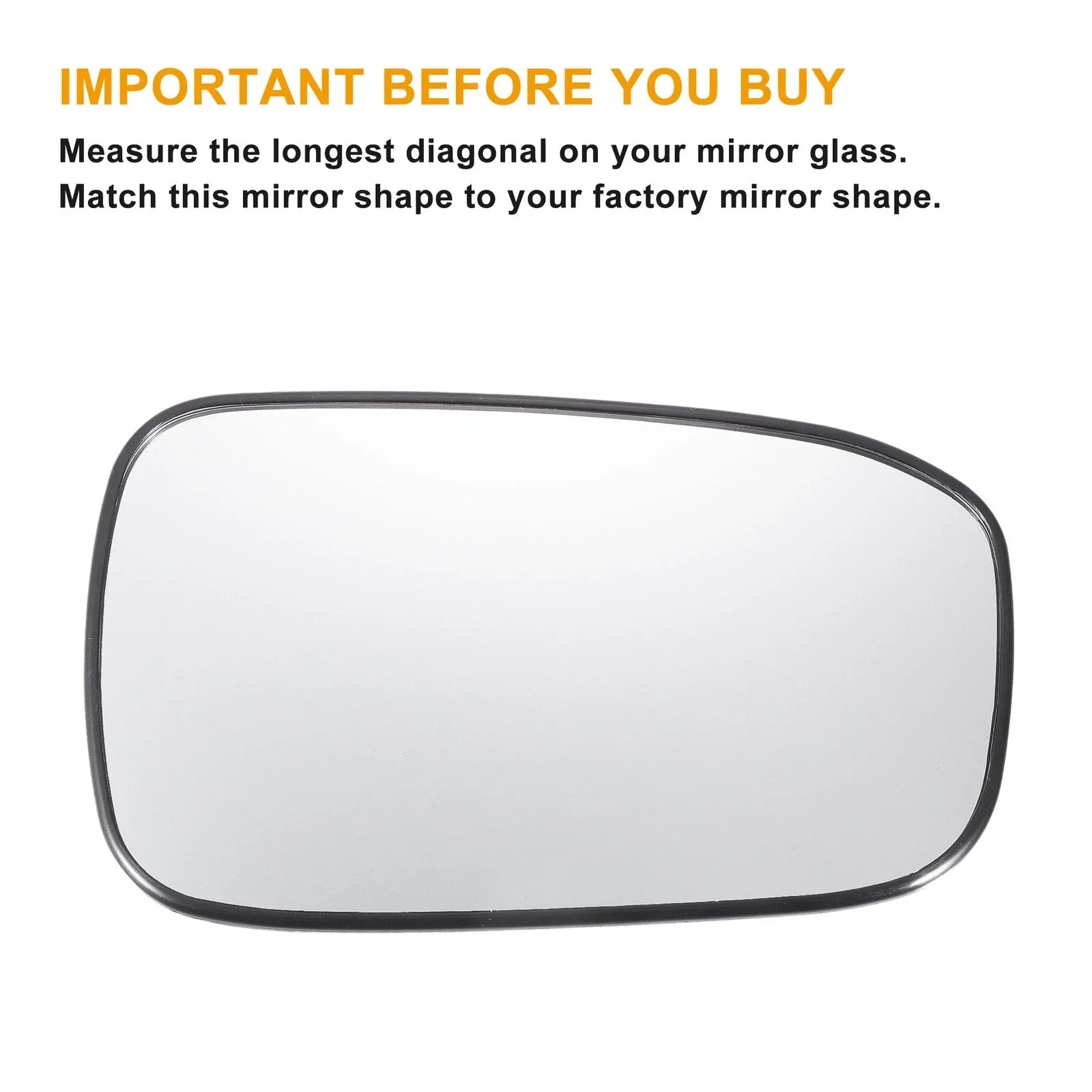 Pair White Mirror Glass w/ Back Non-heated for Honda Accord (2003-2007)