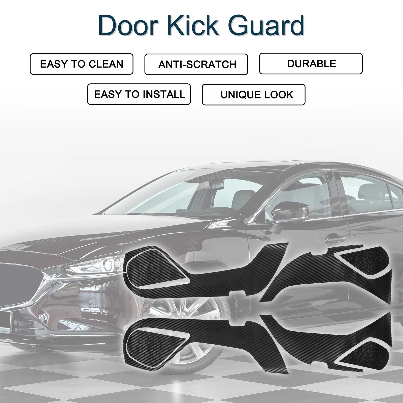 Set of 1 Door Kick Guard for Mazda Atenza (2013–2020) Black Front Rear