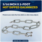 5' Galvanized Steel Lead Chain with Shackles for Boat Anchor
