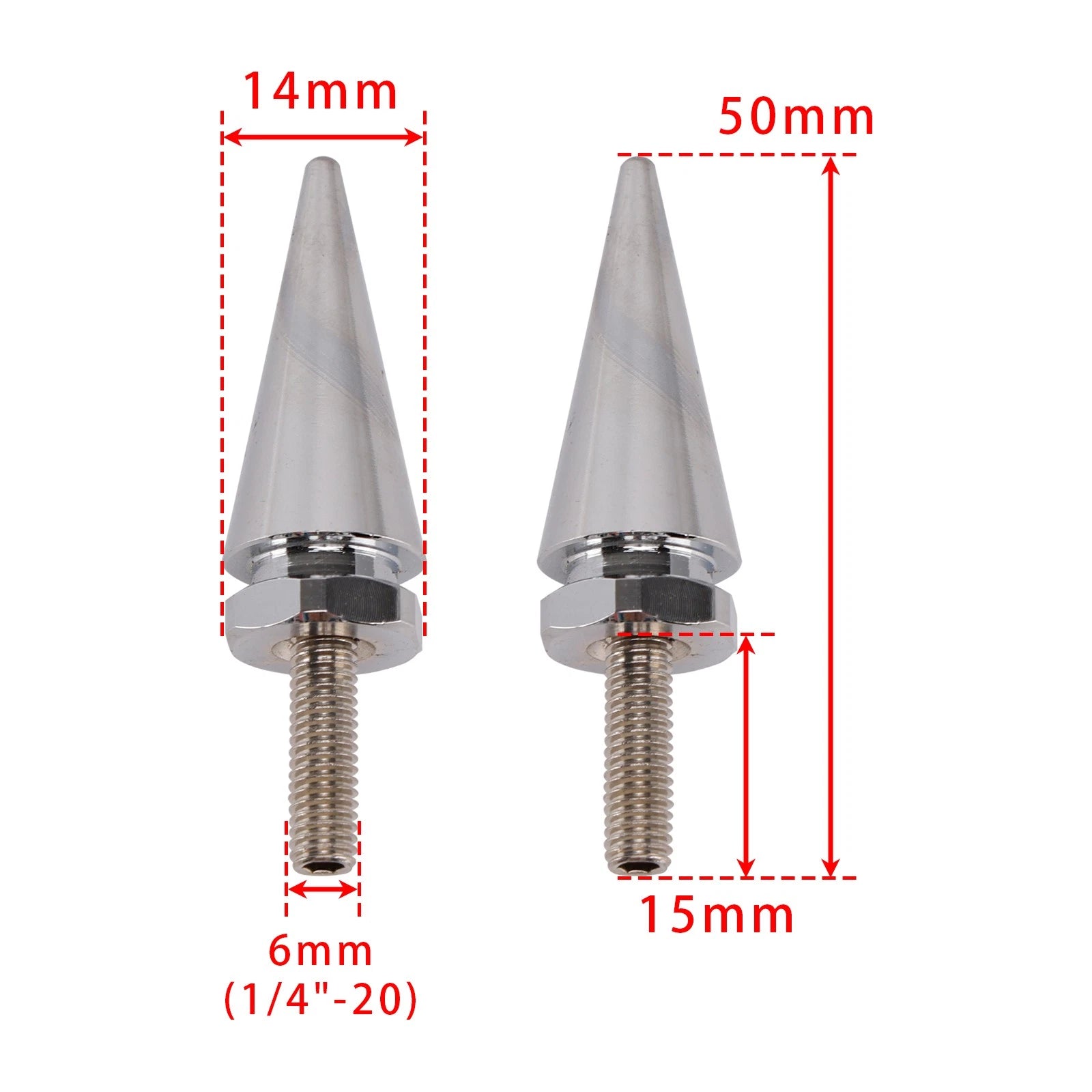 3X Silver 1/2"-20 Windshield Fairing Mounting Spike Bolts for Touring (1996–2013)