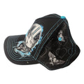 Motorcycle Helmet Cat Snapback Hat for Women - Black with Blue Stitching