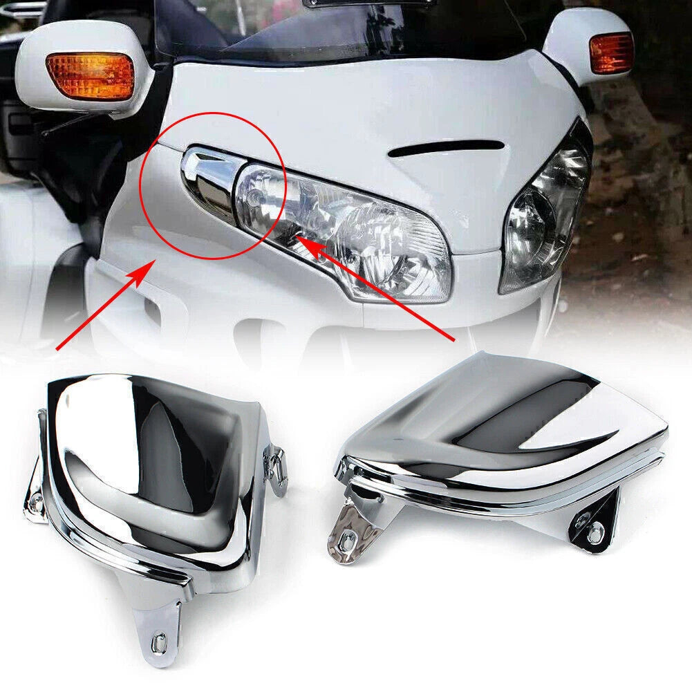 Pair Front Headlight Decor Covers for Honda Goldwing GL1800 (2001–2011)