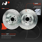 Set of 6 Rear Drilled Brake Rotors + Brake Pads for Mercedes GLE350 (2016–2020)