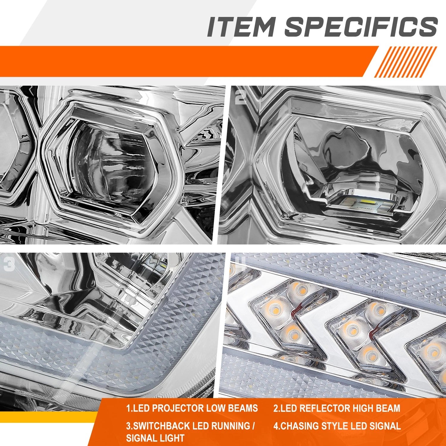 Full LED DRL Sequential Signal Projector Headlights for Ford F-150 (2021–2023)