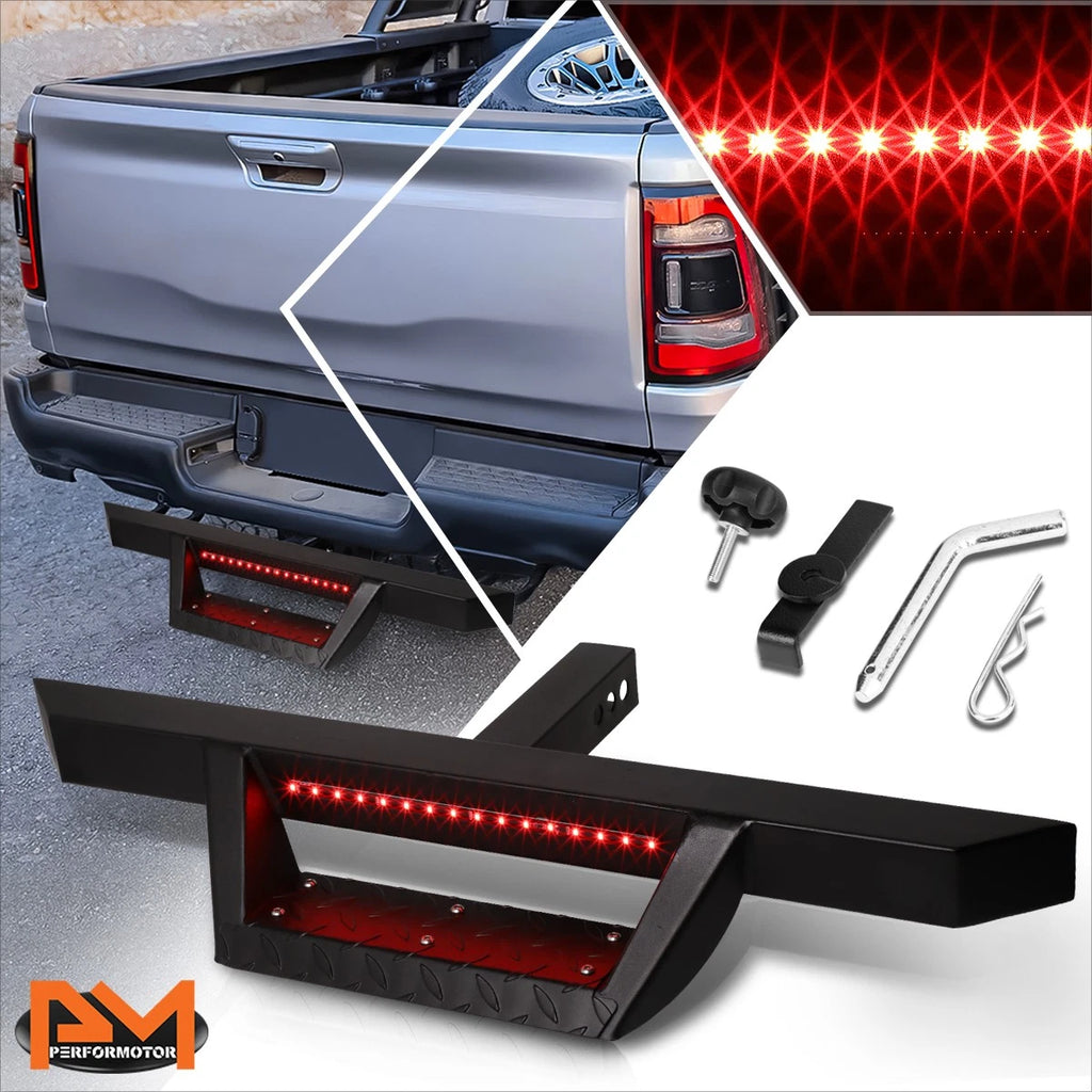 32.5" x 2.25" Trailer Tow Hitch Step w/LED Brake Lamp for Universal Fit