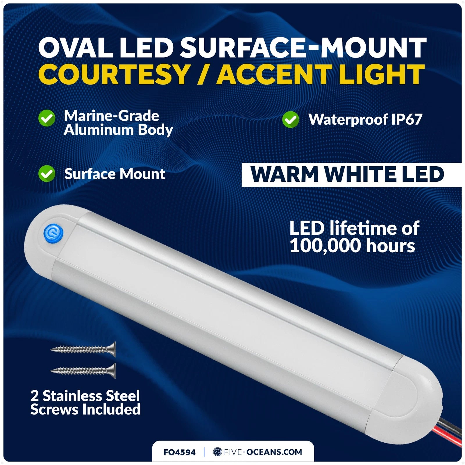 LED Interior Light Bar for RV Boat Ceiling Light with Touch Switch
