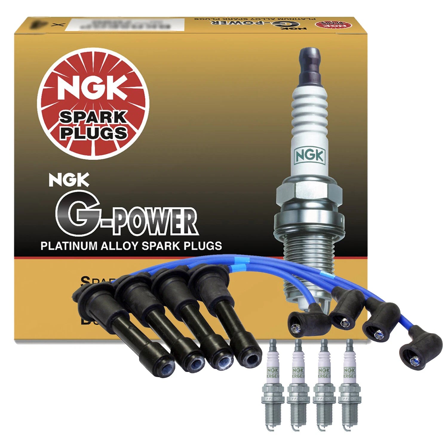 Set of 4 NGK G-Power Platinum Spark Plugs for Mazda Miata (1990–1997)
