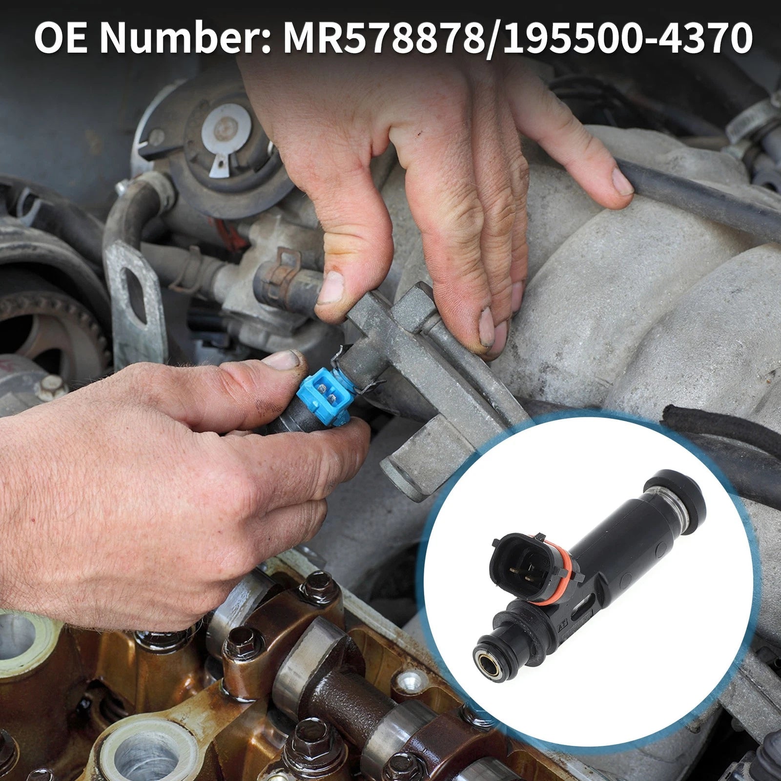 Fuel Injector No.MR578878 for Mitsubishi Montero 3.8 (2003–2006) 1 Pc Black