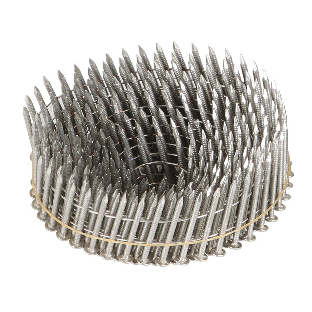 1200 Pcs 1-1/4” x .09” Ring Shank Stainless Steel Siding Nails 15 Degree